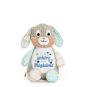 Kuscheltier Hase bestickt mit Namen